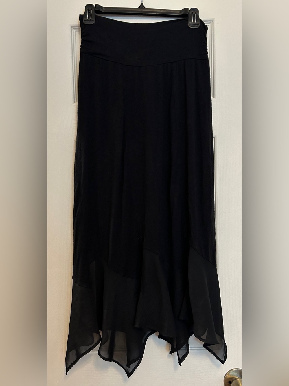 AB studio black midi handkerchief skirt